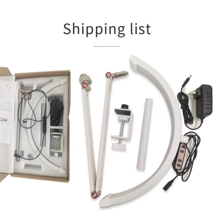 HD-M3X For Eyelash Extensions / Tattoo / Nail Art Lighting Lamp 16 inch Clip-on Half Moon Desk Lamp(US Plug) by buy2fix