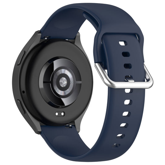 For Xiaomi Watch 2 Solid Color Metal Silver Buckle Silicone Watch Band, Size: L(Dark Blue) by buy2fix