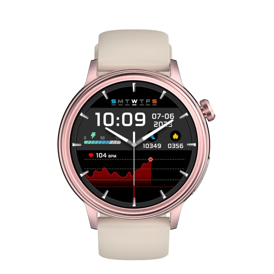 ET470 1.39 inch Color Screen Smart Watch Silicone Strap, Support Bluetooth Call / ECG(Beige) by buy2fix
