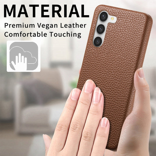 For Samsung Galaxy S23+ 5G Litchi Oil Edge Leather Back Phone Case(Brown) by buy2fix