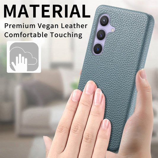 For Samsung Galaxy S24+ 5G Litchi Oil Edge Leather Back Phone Case(Blue) by buy2fix