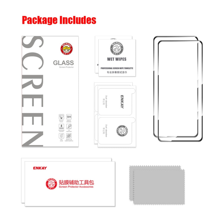 For Tecno Spark 10 Pro 2pcs ENKAY Full Glue High Aluminum-silicon Tempered Glass Film by ENKAY