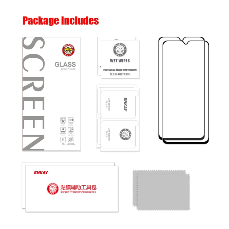 For Tecno Spark 10C 2pcs ENKAY Full Glue High Aluminum-silicon Tempered Glass Film by ENKAY