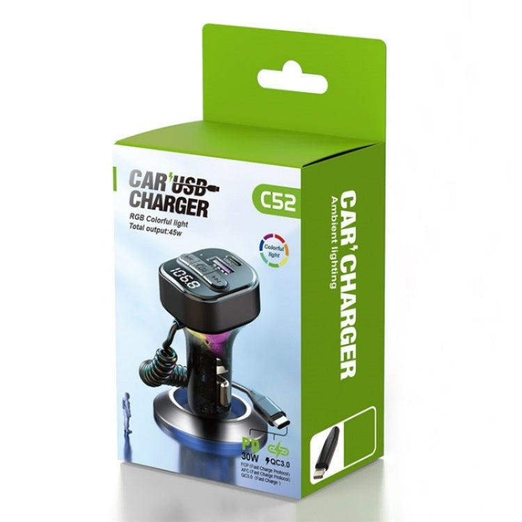 C52 Cigarette Lighter Car Charger Car FM Transmitter Bluetooth Receiver MP3 Player by buy2fix