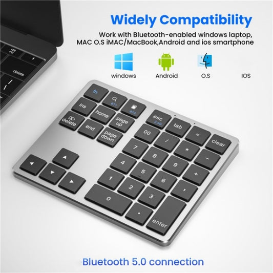 K-35 Computer Laptop Keyboard 35-Keys Tablet Accessories Bluetooth Keypad(Black Gray) by buy2fix