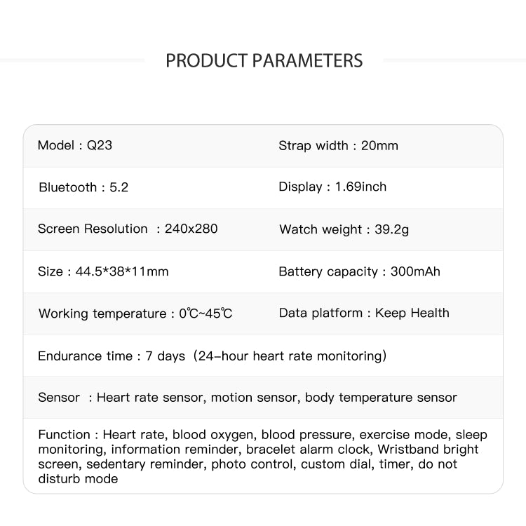 Q23 IP67 Waterproof Smart Bracelet Sport Fitness Tracker(Pink) by buy2fix