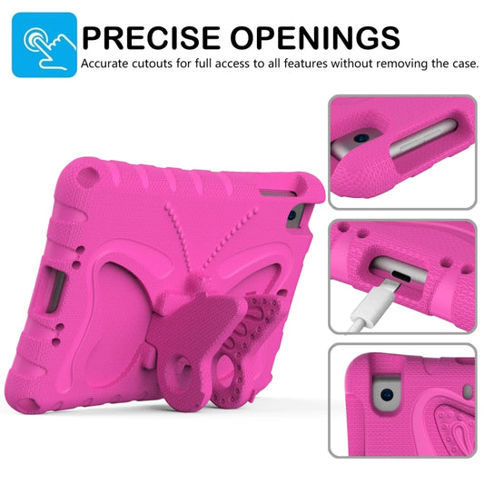 For iPad mini 1/2/3/4/5 Butterfly Bracket EVA Shockproof Tablet Case(Rose Red) - iPad mini (2019) / mini 5 Cases by buy2fix | Online Shopping UK | buy2fix