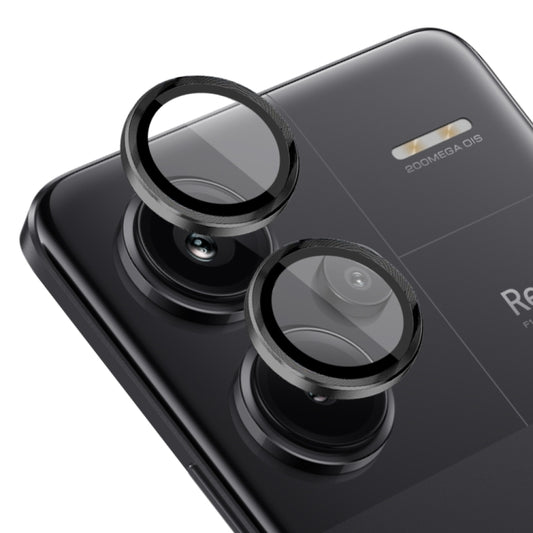 For Xiaomi Redmi Note 13 Pro+ 5G NORTHJO Camera LensCD Vein Metal Ring Tempered Glass Film(Black) - by NORTHJO | Online Shopping UK | buy2fix