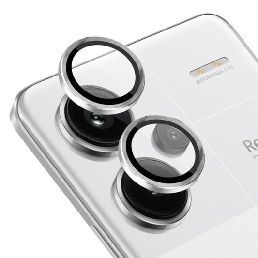 For Xiaomi Redmi Note 13 Pro+ 5G NORTHJO Camera LensCD Vein Metal Ring Tempered Glass Film(Silver) by NORTHJO