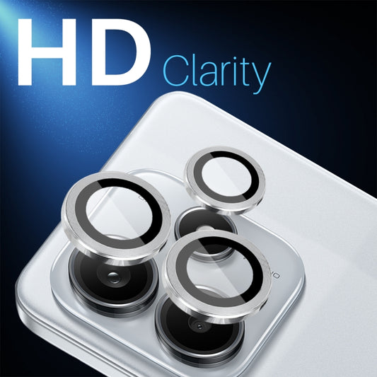 For Xiaomi Redmi Note 14 5G NORTHJO Camera LensCD Vein Metal Ring Tempered Glass Film(Silver) - Note 14 Tempered Glass by NORTHJO | Online Shopping UK | buy2fix