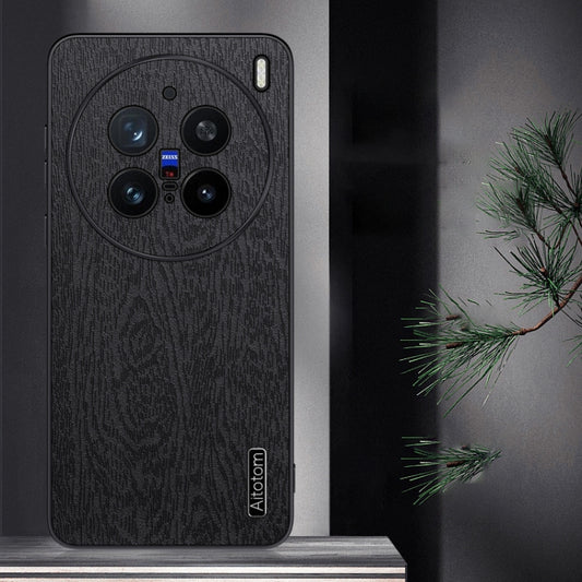 For vivo X200 Pro mini Tree Bark Leather Shockproof Phone Case(Grey) by buy2fix