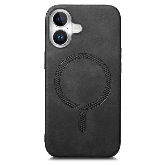 For iPhone 17 Solid Color Retro Magsafe PU Back Cover Phone Case(Black) - iPhone 17 Cases by buy2fix | Online Shopping UK | buy2fix