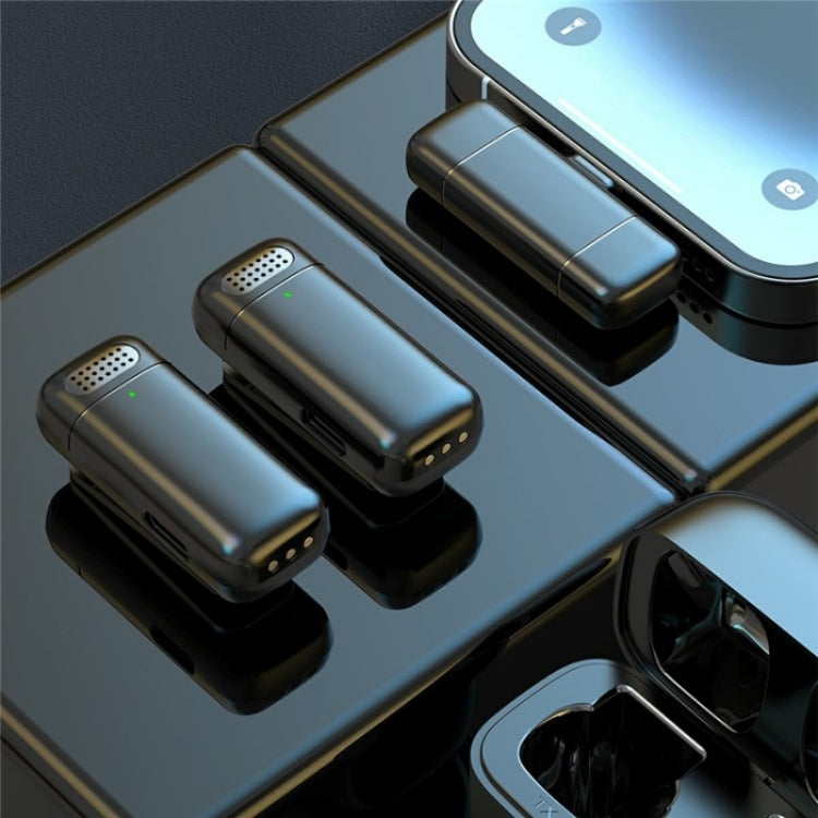 K13 2 in 1 Lavalier Wireless Microphone with 8 Pin Receiver & Charging Station by buy2fix