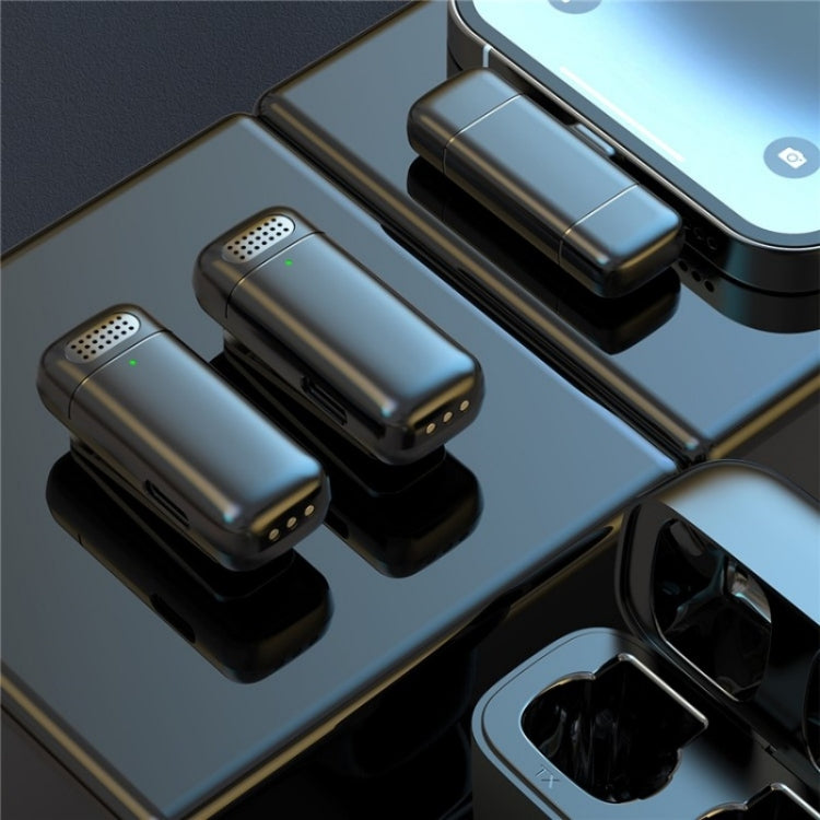 K13 2 in 1 Lavalier Wireless Microphone with USB-C / Type-C Receiver & Charging Station by buy2fix