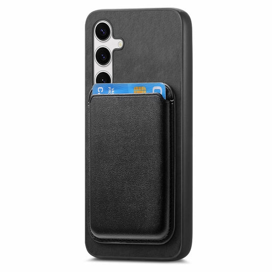 For Samsung Galaxy S25+ 5G Retro Magsafe Card Bag PU Back Cover Phone Case(Black) by buy2fix