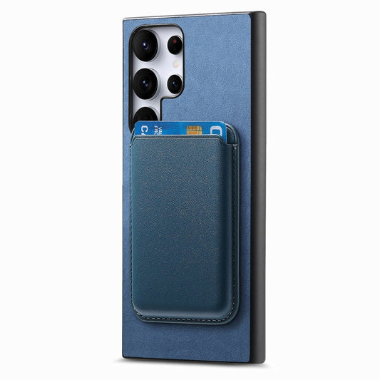 For Samsung Galaxy S25 Ultra 5G Retro Magsafe Card Bag PU Back Cover Phone Case(Blue) by buy2fix