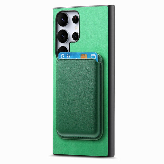 For Samsung Galaxy S25 Ultra 5G Retro Magsafe Card Bag PU Back Cover Phone Case(Green) by buy2fix