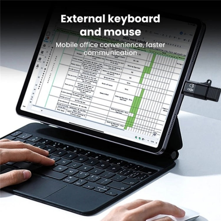 JS-09 Mini USB-C / Type-C to 8 Pin OTG Wireless Microphone Converter by buy2fix