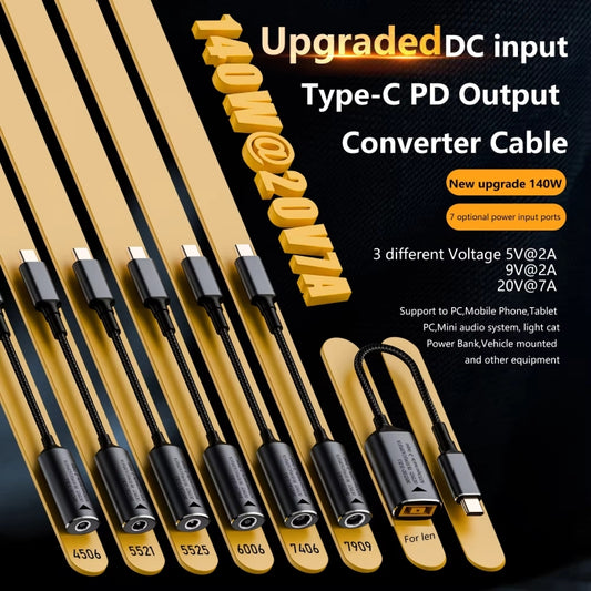 140W Computer Charging Adapter For Lenovo Thinkpad / ThinkBook / Xiaoxin(DC 4.5 x 0.6mm to USB-C / Type-C ) by buy2fix