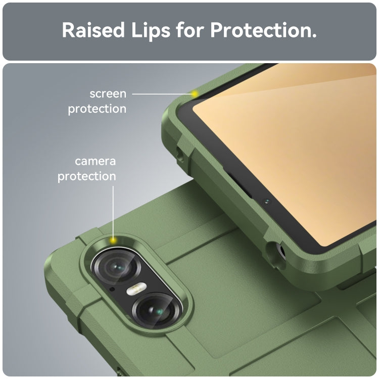 For Sony Xperia 10 VI Full Coverage Shockproof TPU Phone Case(Army Green) by buy2fix