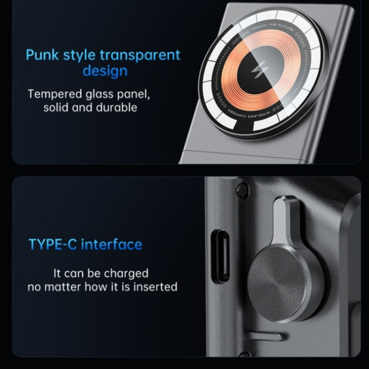 A7 Transparent Phone Charging Dock 15W Magnetic Wireless Charger for Tesla Model 3 / Y by buy2fix