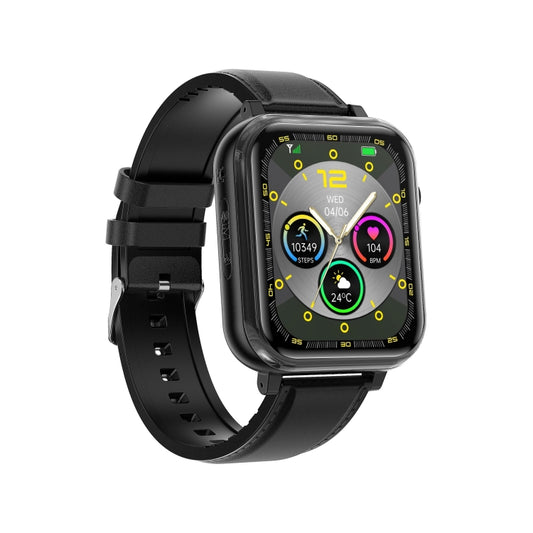 G18 1.83 inch Color Screen Smart Watch Leather Strap, Support Noninvasive Blood Sugar / Uric Acid(Black) by buy2fix