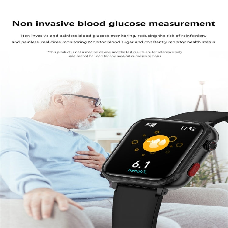 G18 1.83 inch Color Screen Smart Watch Leather Strap, Support Noninvasive Blood Sugar / Uric Acid(Brown) by buy2fix