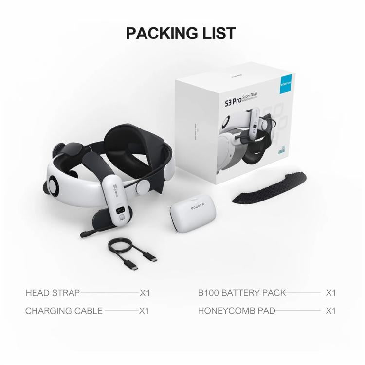 BOBOVR S3 Pro For Meta Quest 3 VR Head Strap with 10000mAh Battery by buy2fix