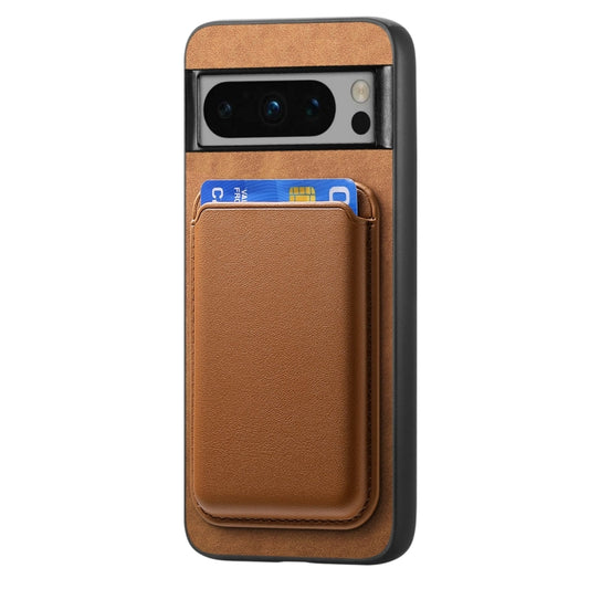 For Google Pixel 9 Retro Magsafe Card Bag PU Back Cover Phone Case(Brown) by buy2fix