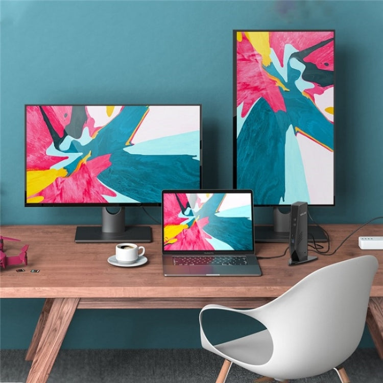 WAVLINK UG69PD5 USB-C HD 60Hz Monitor Adapter Dual 4K Display Docking Station, Plug:AU Plug by WAVLINK