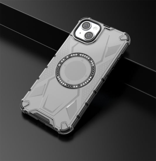 For iPhone 14 Plus MagSafe Armor Holder PC Hybrid TPU Phone Case(Black) by buy2fix