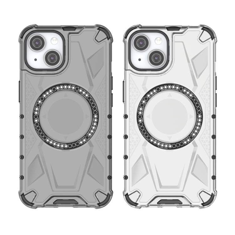 For iPhone 14 MagSafe Armor Holder PC Hybrid TPU Phone Case(White) by buy2fix