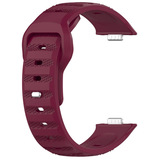 For Huawei Watch Fit 3 Wavy Dot Texture Silicone Sports Watch Band(Wine Red) by buy2fix