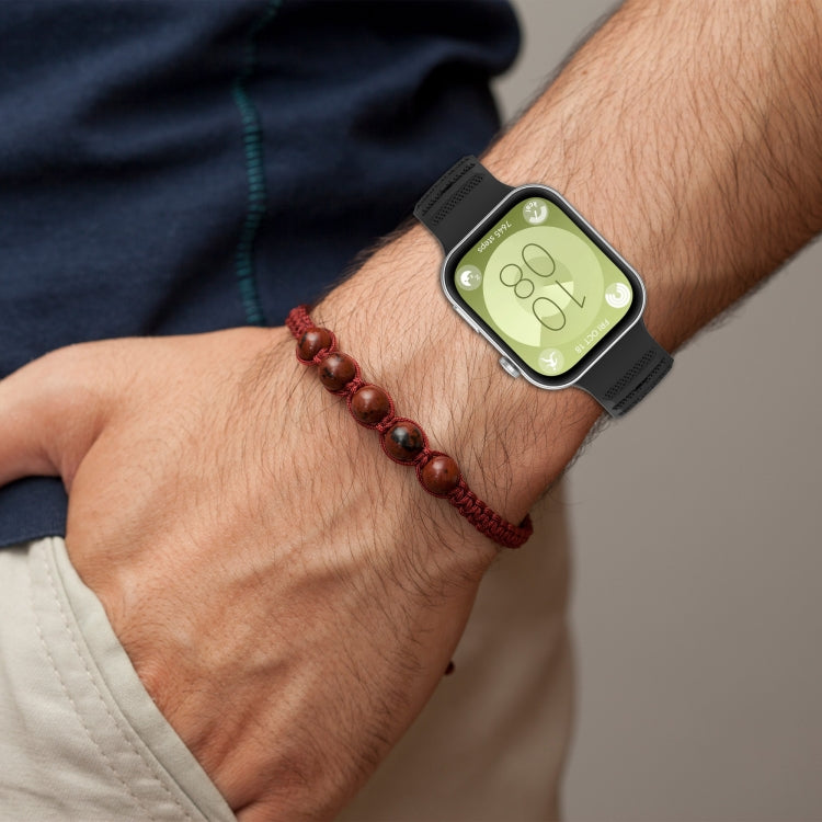 For Huawei Watch Fit 3 Wavy Dot Texture Silicone Sports Watch Band(Black) by buy2fix