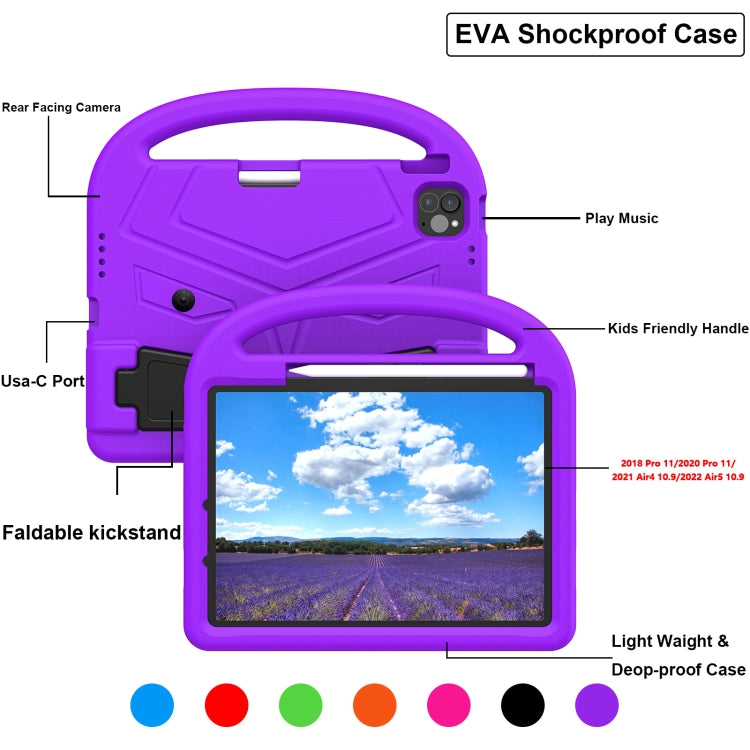 For iPad Air 11 2025 / 2024 Sparrow Style Shockproof Kickstand EVA Tablet Case(Purple) by buy2fix