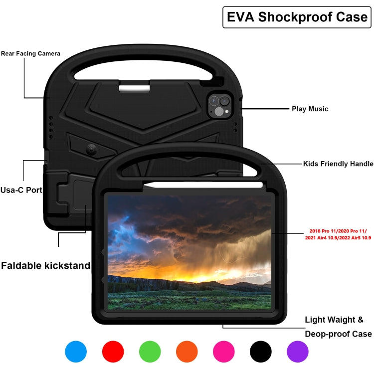For iPad Pro 11 2025 / 2024 Sparrow Style Shockproof Kickstand EVA Tablet Case(Black) by buy2fix