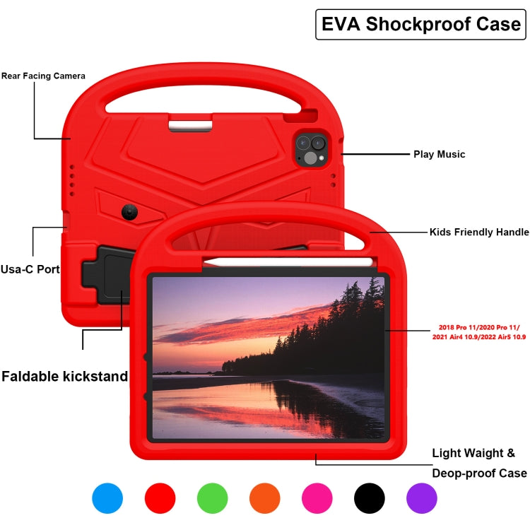 For iPad Pro 11 2025 / 2024 Sparrow Style Shockproof Kickstand EVA Tablet Case(Red) by buy2fix