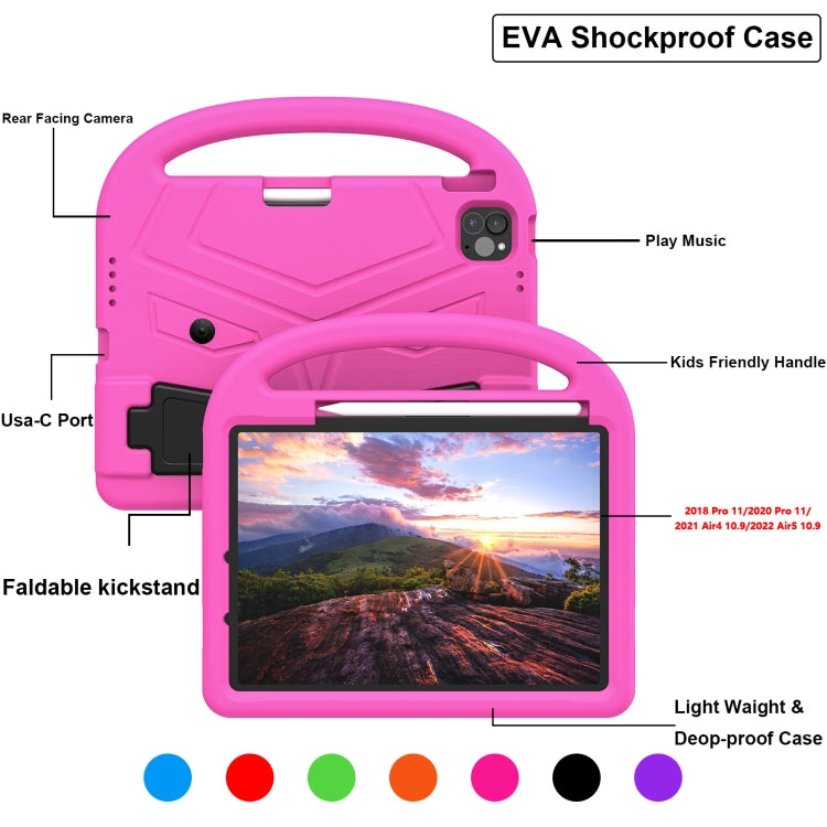 For iPad Pro 11 2025 / 2024 Sparrow Style Shockproof Kickstand EVA Tablet Case(Rose Red) by buy2fix