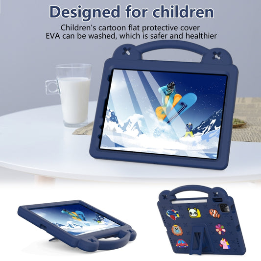 For iPad Air 11 2025 / 2024 Handle Kickstand Children EVA Shockproof Tablet Case(Navy Blue) by buy2fix