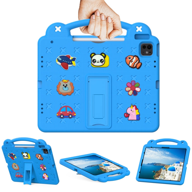 For iPad Air 13 2025 / 2024 Handle Kickstand Children EVA Shockproof Tablet Case(Sky Blue) by buy2fix