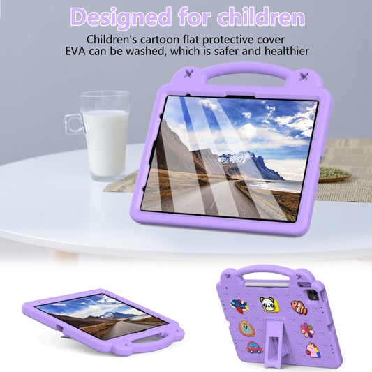 For iPad Air 13 2025 / 2024 Handle Kickstand Children EVA Shockproof Tablet Case(Light Purple) by buy2fix
