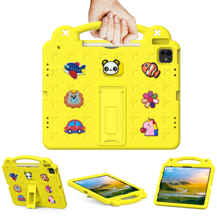 For iPad Air 13 2025 / 2024 Handle Kickstand Children EVA Shockproof Tablet Case(Yellow) by buy2fix