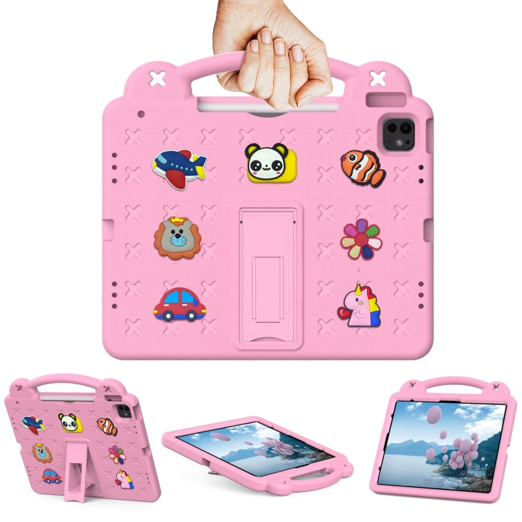 For iPad Pro 13 2025 / 2024 Handle Kickstand Children EVA Shockproof Tablet Case(Pink) by buy2fix