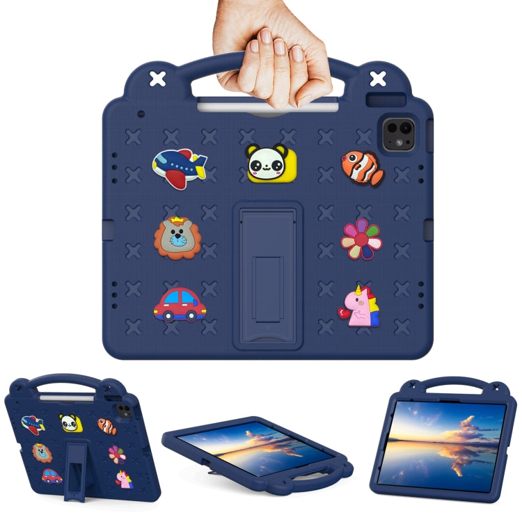 For iPad Pro 13 2025 / 2024 Handle Kickstand Children EVA Shockproof Tablet Case(Navy Blue) by buy2fix