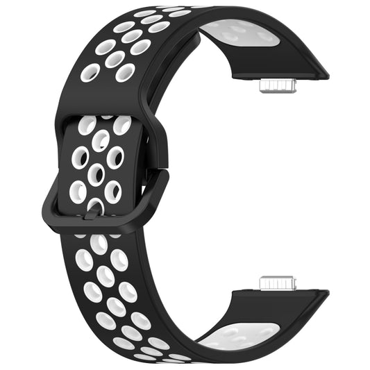 For Huawei Watch Fit 3 Two Color Silicone Sports Watch Band(Black+White) by buy2fix