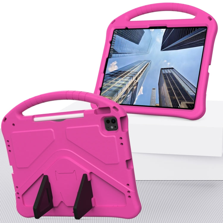 For iPad Air 13 2025 / 2024 EVA Shockproof Tablet Case with Holder(RoseRed) by buy2fix