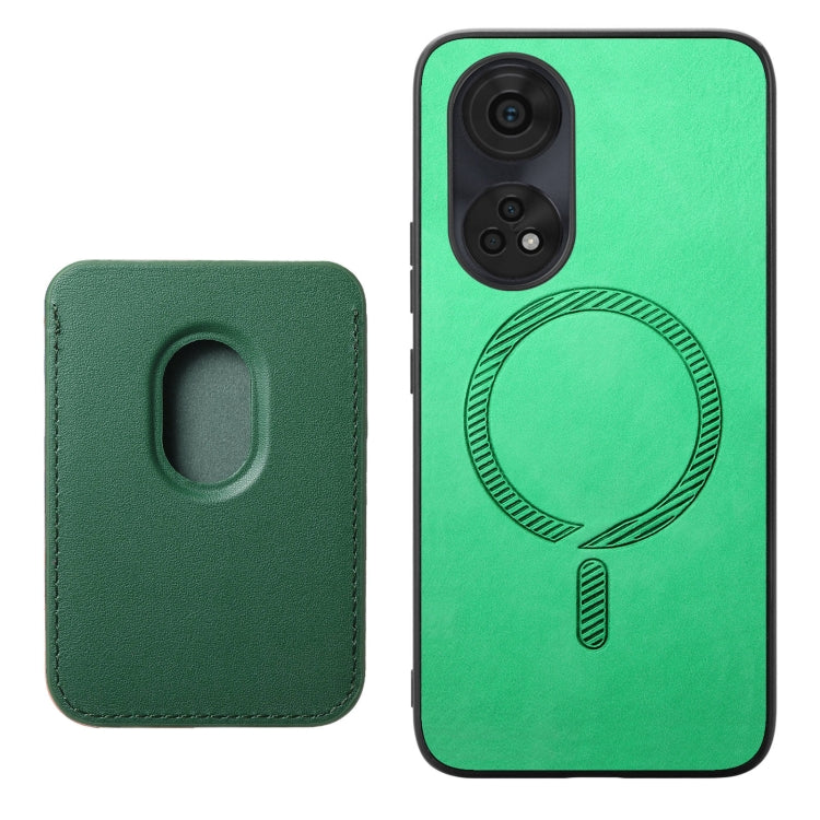 For OPPO Find X7 Ultra 5G Retro Magsafe Card Bag PU Back Cover Phone Case(Green) by buy2fix