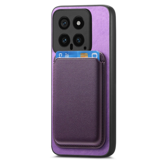 For Xiaomi Redmi K70 / K70 Pro 5G Retro Magsafe Card Bag PU Back Cover Phone Case(Purple) by buy2fix