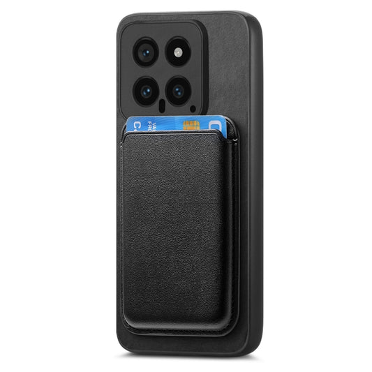 For Xiaomi Redmi Note 13 5G Retro Magsafe Card Bag PU Back Cover Phone Case(Black) by buy2fix