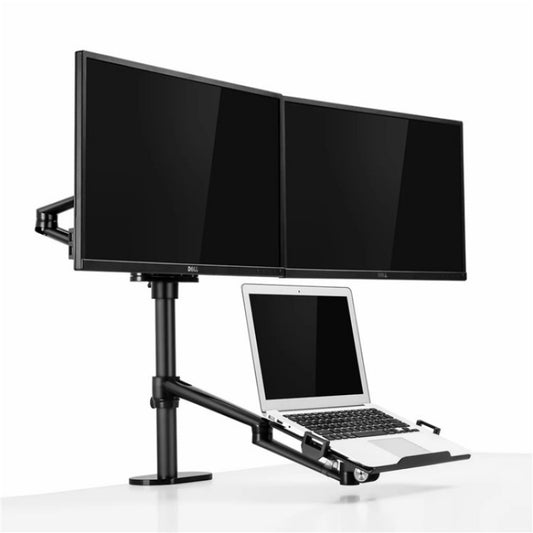 OL-10T Clip-on Desktop Stand Dual Computer Monitor Riser Bracket Laptop Holder by buy2fix